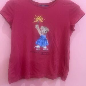 Polo by Ralph Lauren Kids Pink Bear Graphic Tee